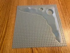 Vintage LEGO Base Plate – Lunar Space Crater Moon Raised Gray – 32x32 pegs