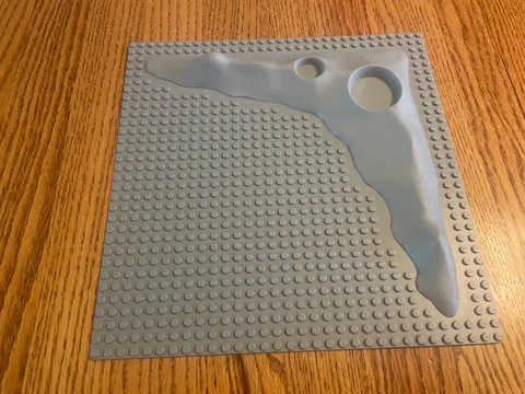 Vintage LEGO Base Plate – Lunar Space Crater Moon Raised Gray – 32x32 pegs