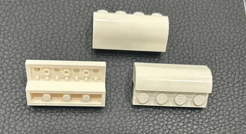 LEGO Parts 6081 Brick Modified 2x4x1 1/3 with Curved Top Lot 3 White