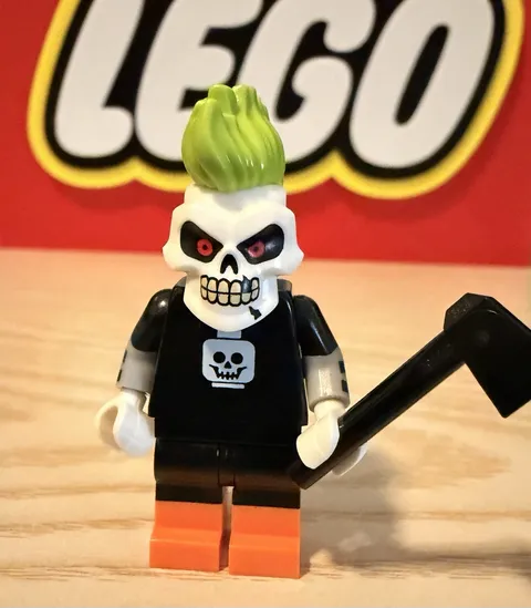 Lego Punk Skeleton Minifigure With Accessory