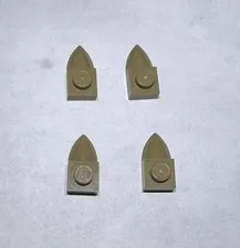 Lego Lot Of 4 Sand Yellow 1x1 Plate With Tooth Teeth New Part Spike