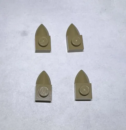 Lego Lot Of 4 Sand Yellow 1x1 Plate With Tooth Teeth New Part Spike