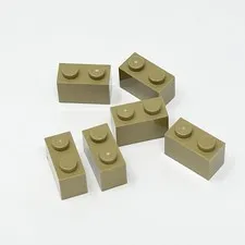 3004 LEGO Parts Brick 1x2 DARK TAN (6)