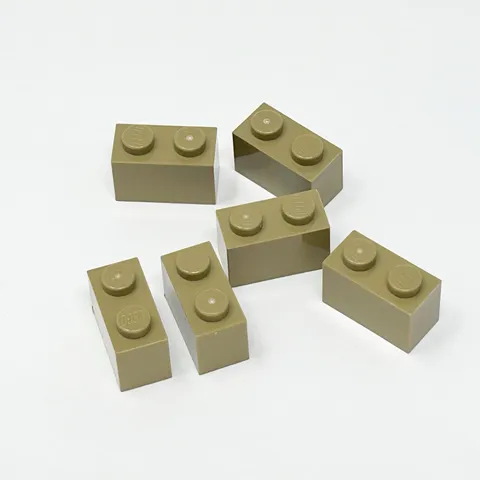 3004 LEGO Parts Brick 1x2 DARK TAN (6)