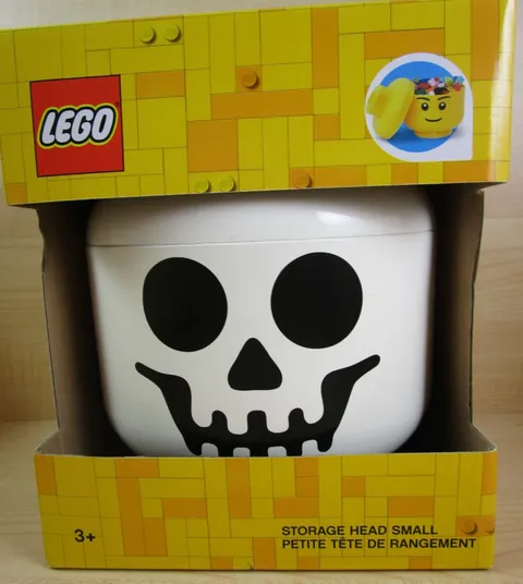 LEGO Skeleton Skull Storage Head Small Container Halloween NEW 6.3"x6.3”x7.28”