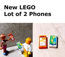 New LEGO Map Lot of 2 Phone GPS Bubble Text Orange White Hiking Trail Vacation
