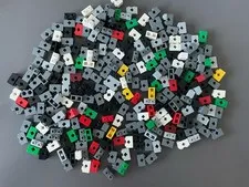 Lego 270 MULTIPLE COLORS TECHNIC BRICKS 1x2 with Axle Hole Pieces 32064