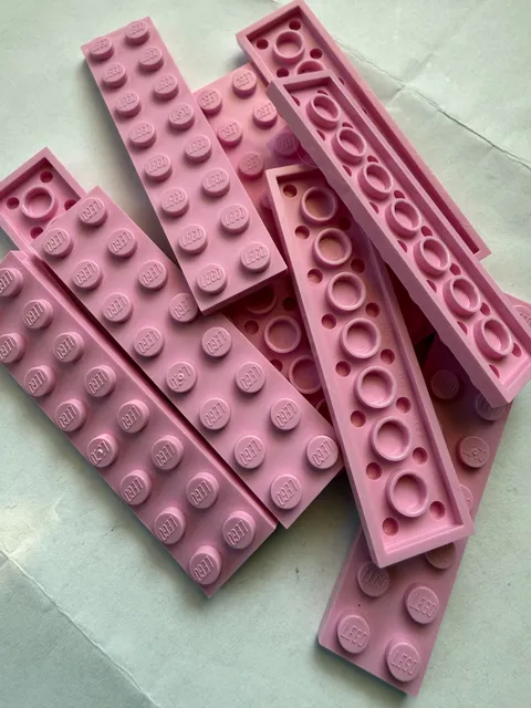 LEGO- NEW #3034-BRIGHT PINK-2 X 8 PLATE-10- PIECES