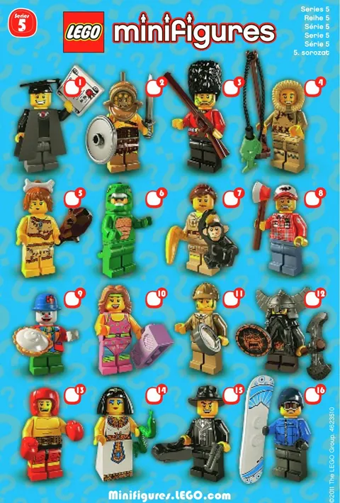 LEGO CMF Series 5 - Complete Set Of 16 Minifigures - NEW Factory Sealed 8805