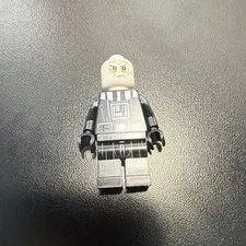 LEGO Minifigure Black Outfit with White Hair, Plastic Figure