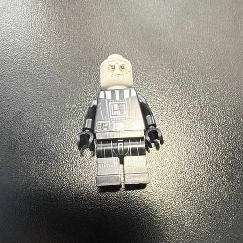 LEGO Minifigure Black Outfit with White Hair, Plastic Figure