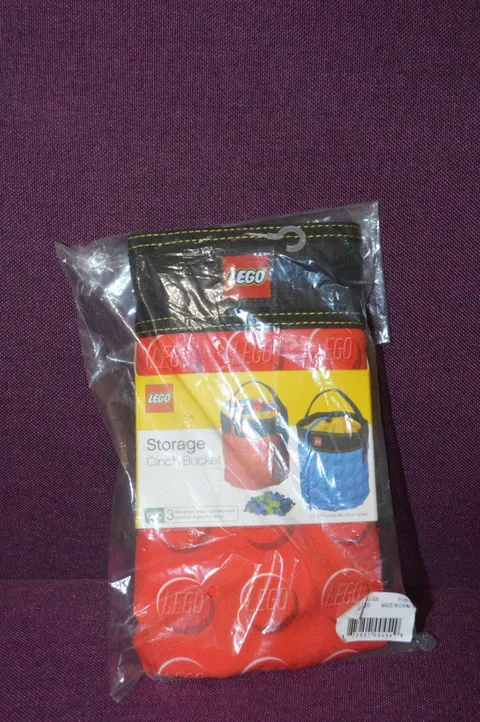 LEGO Collapsable Carrying Storage Bucket Bag Tote with Pockets Red NWT Z5