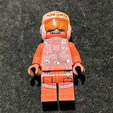 LEGO Minifigure Figure w/ Helmet Mustache Printed Torso Plastic (Single)