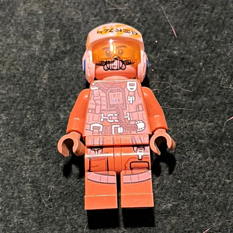 LEGO Minifigure Figure w/ Helmet Mustache Printed Torso Plastic (Single)