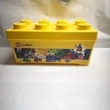 LEGO Storage Brick Case 8 Stud Yellow Container Plastic Box 14x7×6.5 EMPTY