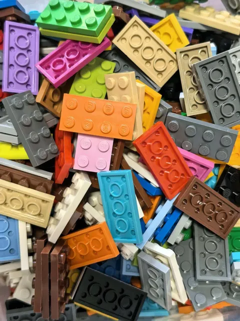 100 Random Mixed Color LEGO 2x4 Plates (3020) Genuine Bulk Parts-REBRICKS