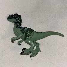 Lego Dinosaur Raptor Figure “Blue” w Bridle Camera Jurassic World Rampage 75917