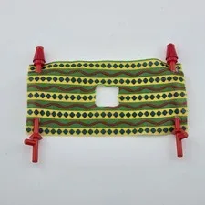 LEGO PART Cloth Rectangle 6x12 Green Yellow Stripes Red Elephant Saddle 7414