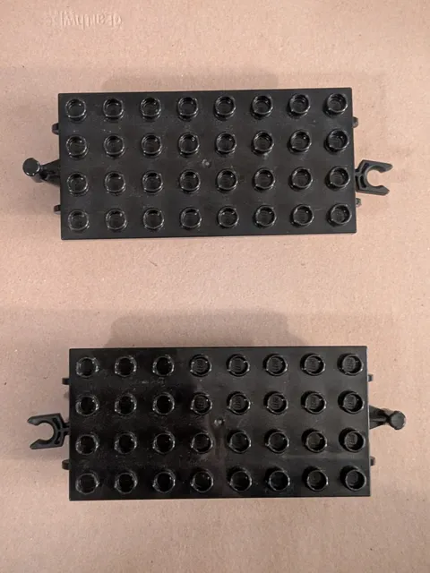 Lego Duplo Black Train Car Base 4x8 Stud   Replacement Lot of Two (2)