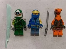 LEGO Minifigure Ninjago Lot (3) With Weapons 