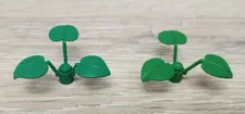 Lego 6255 Green Plant Stem With Stud And 3 Large Leaves Lot Of 2 READ