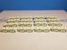 Lego Part 26395 Brick 1x4 with Green Flowers Lot of 16 from Batcave Set 76052