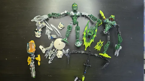 LEGO Bionicle Parts Lot w/ Assembled Figures & Accessories, Printed Evo Piece