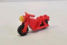 Vintage LEGO Classic Town City Motorcycle Red Bike 