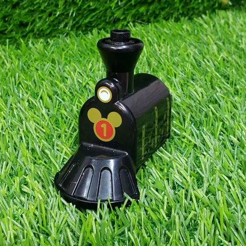 LEGO Duplo BLACK Steam Locomotive Train Front w/ Cow Catcher Gold 95 Part 28592