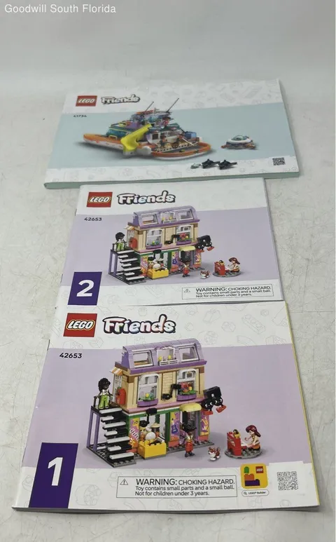 Set Of 3 Pcs Lego Friends Instruction Manuals 42653 41734 Guide Booklet