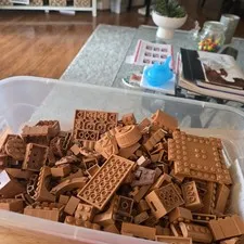 LEGO Brown Bulk Pieces 2 LBS of Mixed Building Blocks Over 250 Pieces In Box New