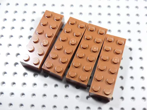 LEGO Lot of 4 Reddish Brown 2x6 Bricks BN