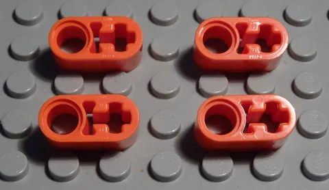 Lego Technic Perforated Beam 1x2 with 1x Cross Hole Dark Orange 4 Pieces