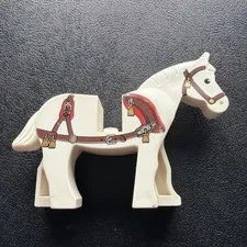 LEGO Kingdoms White Printed Horse: Set 7188 - The King's Carriage Ambush *Euc!