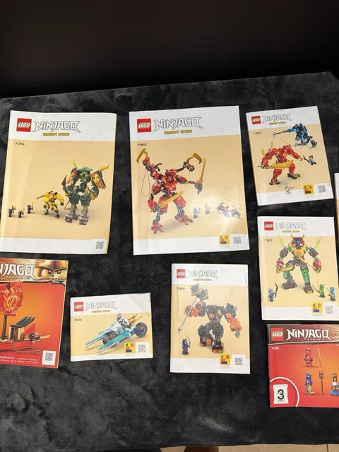 9 LEGO Ninjago Instruction Manuals.  No Building Bricks Included