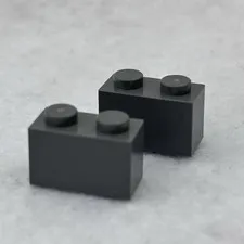 LEGO 3004 Dark Bluish Gray Brick 1 x 2 (x2)