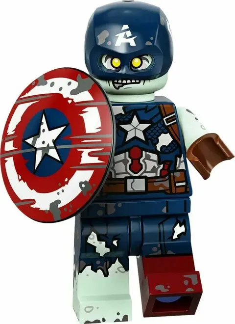 LEGO 71031 Marvel Zombie CAPTAIN AMERICA Minifigure SERIES 1 RETIRED Sealed