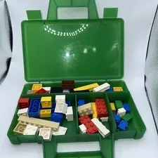 LEGO Sorting Box to Go Travel Case Organizing Dividers Green WITH LEGOS