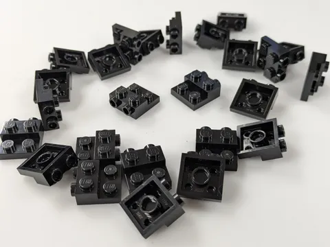 25x NEW LEGO Black Plate, Modified 2 x 2 x 2/3  (#99206) BULK Parts Building Lot