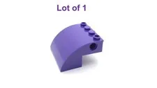 Lego 4x4x2 Curved Slope with 4 Studs and Pin Holes Dark Purple Lot of 1