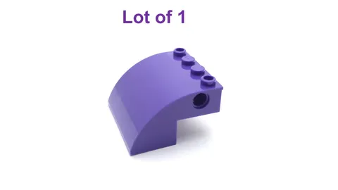 Lego 4x4x2 Curved Slope with 4 Studs and Pin Holes Dark Purple Lot of 1