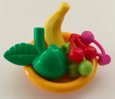 Lego Minifig Food LIGHT ORANGE FRUIT BOWL FRUIT PLATE Banana Apple Cherries
