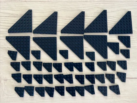 LEGO DARK BLUE LOT 48 PCS 8X8 4X4 3X3 CUT CORNER PLATE VARIETY EARTH NAVY BLUE