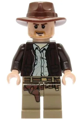 LEGO® Minifigure Indiana Jones iaj001 Indiana Jones Dark Brown Jacket Reddish Br