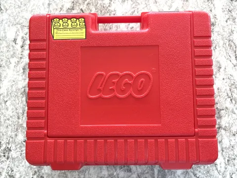 1985 LEGO Red Hard Plastic Carrying Storage Case Box 12x15 Vintage