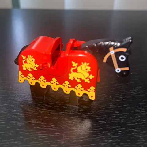 Vintage LEGO Castle Knights Kingdom Horse Figure with Printed Barding