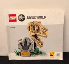 LEGO Jurassic World 76964 Dinosaur Fossils T. rex Skull Manual Booklet 2024