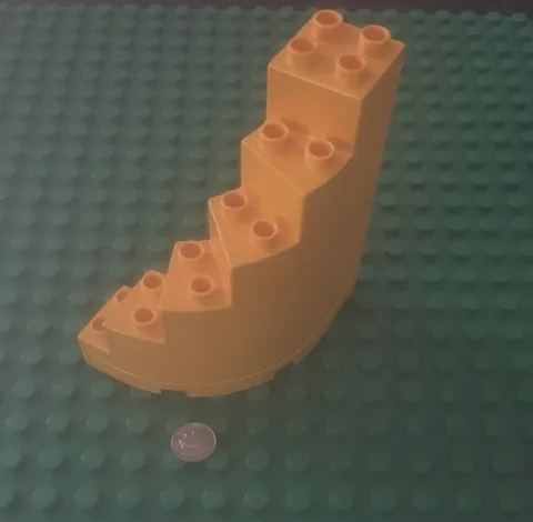 Lego Duplo - Rare Gold / Orange Curved Staircase Stairs Castle Piece