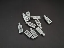 LEGO - 10x - Modified Plate - Modified Plate - 1x2 - Light Grey - 63868