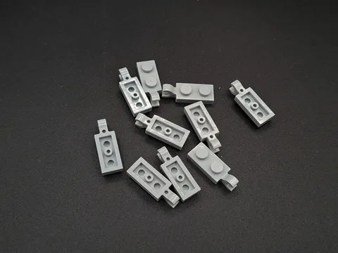 LEGO - 10x - Modified Plate - Modified Plate - 1x2 - Light Grey - 63868